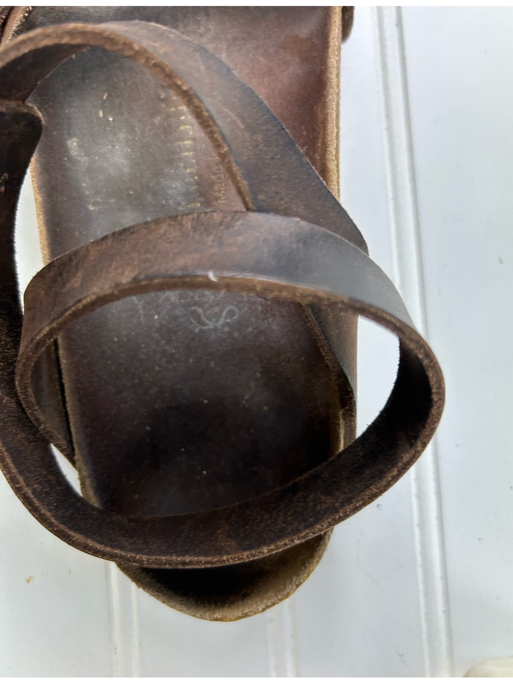 Birkenstock Sandal Yara Habana Brown Leather Buckle Ankle Toe Size 39 Sold As Is - Picture 5 of 8